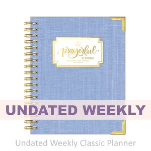 "Weekly" Planner - "UNDATED" Sky Linen