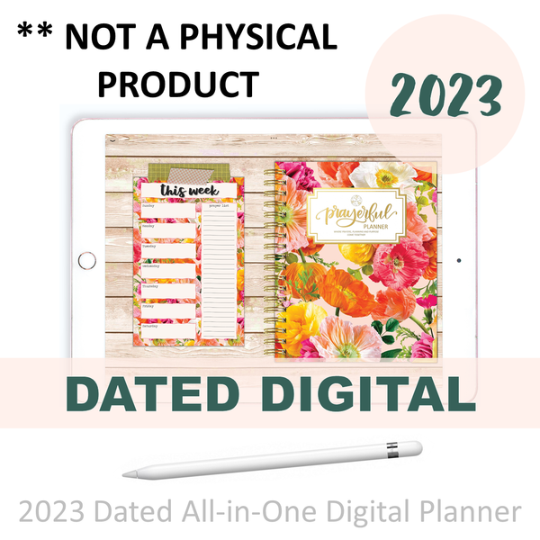 2023 Digital Planner All-In-One Pleasant Poppies