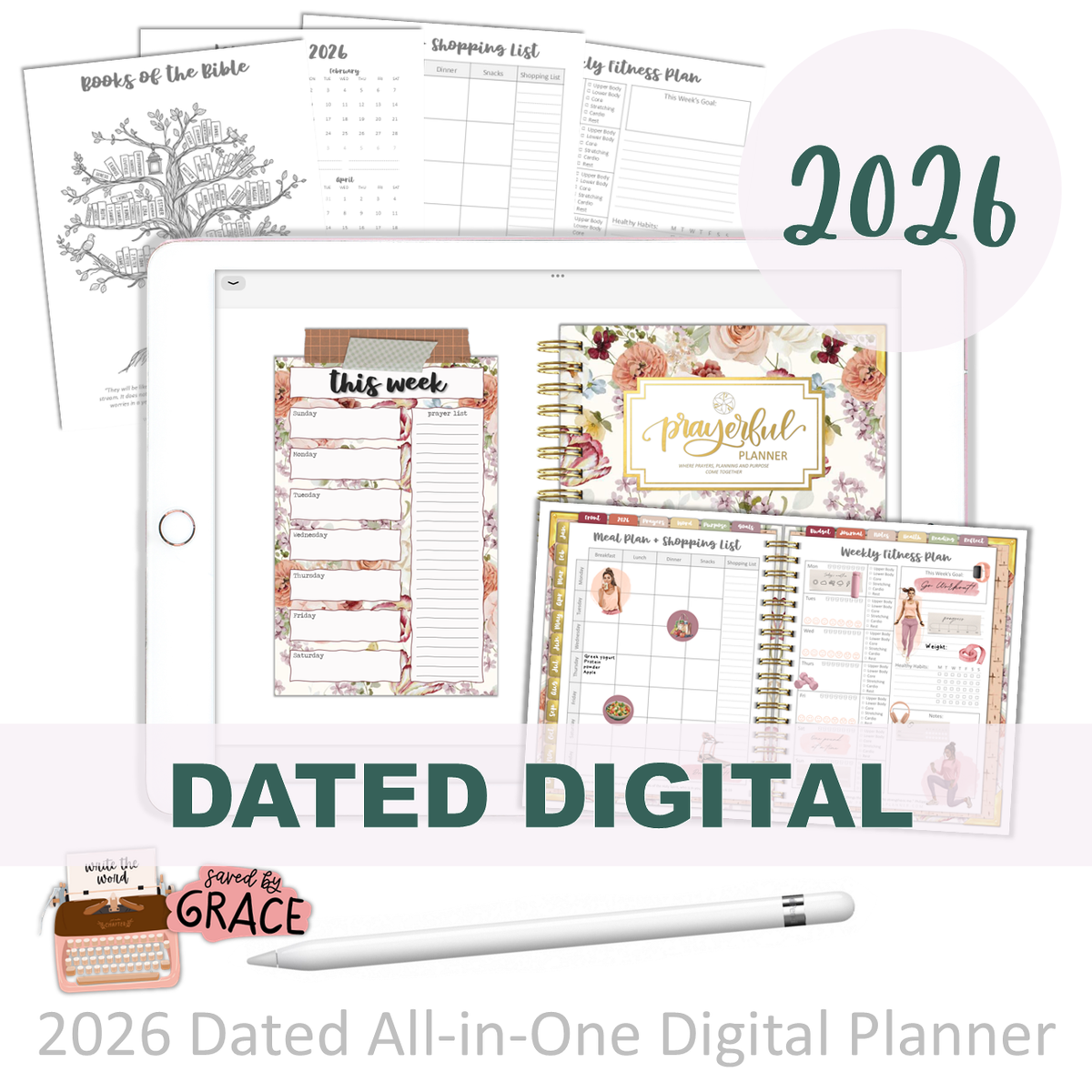 2026 Digital Planner All-In-One - AMAZING GRACE