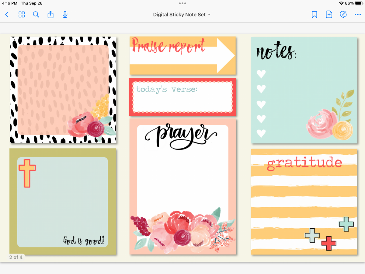 Digital Sticky Note Set