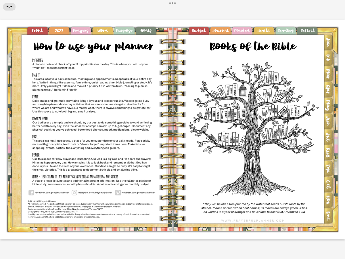 2027 Digital Planner All-In-One - Bible Bookcase