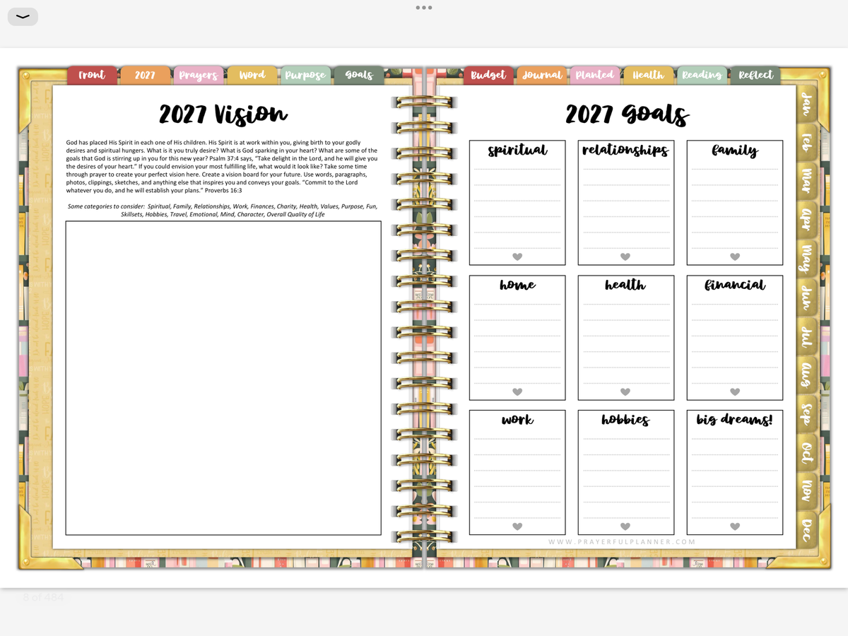 2027 Digital Planner All-In-One - Bible Bookcase