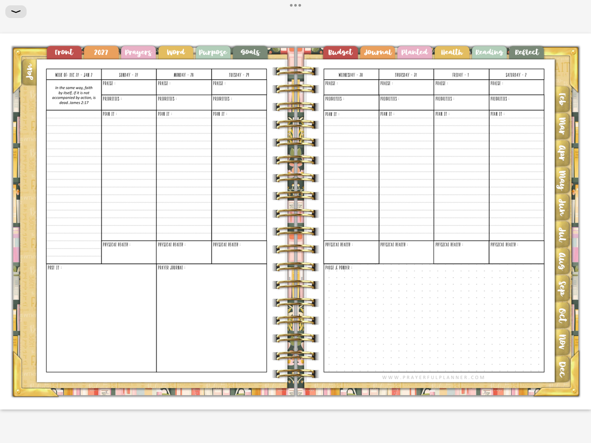 2027 Digital Planner All-In-One - Bible Bookcase
