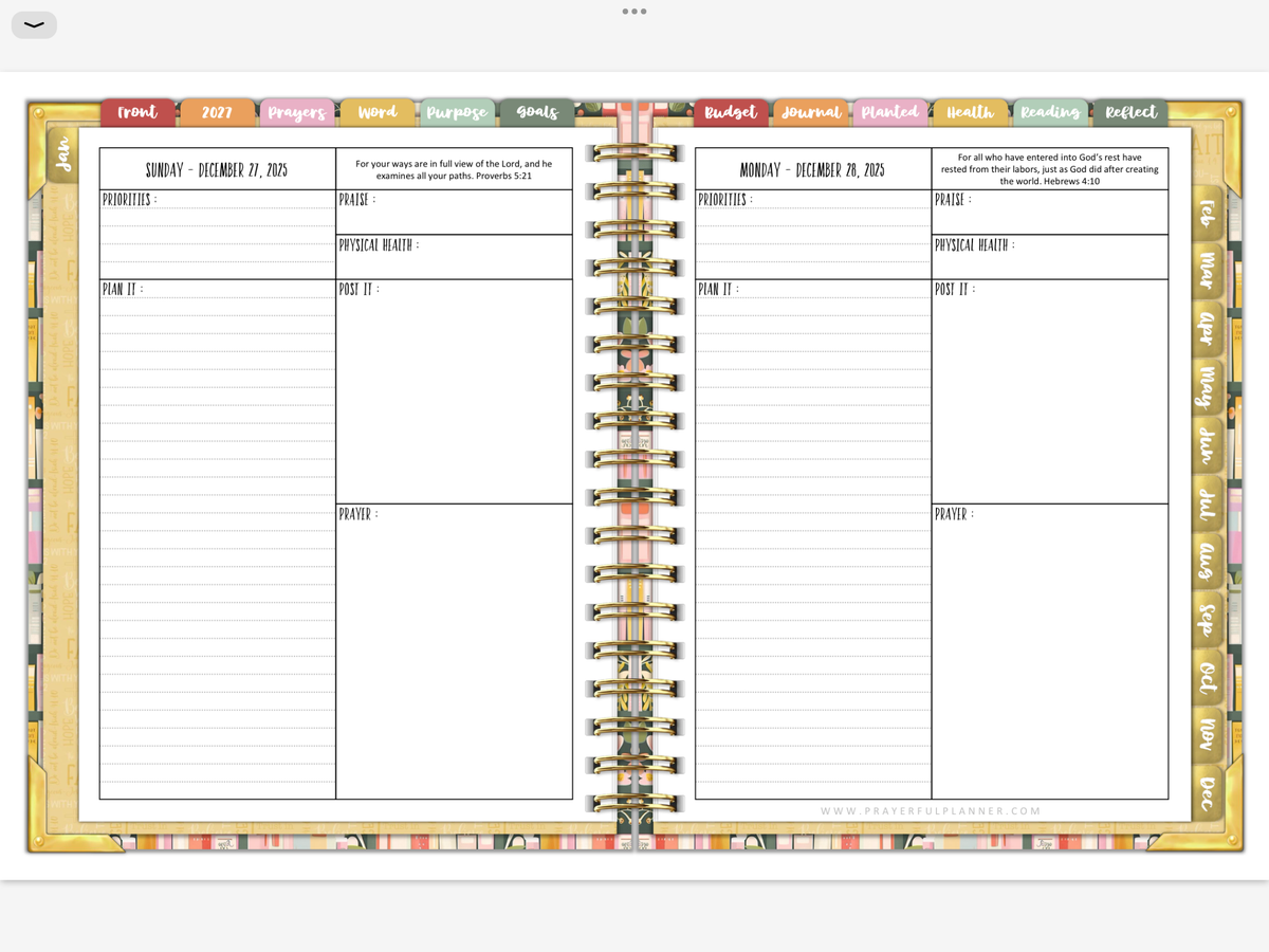 2027 Digital Planner All-In-One - Bible Bookcase
