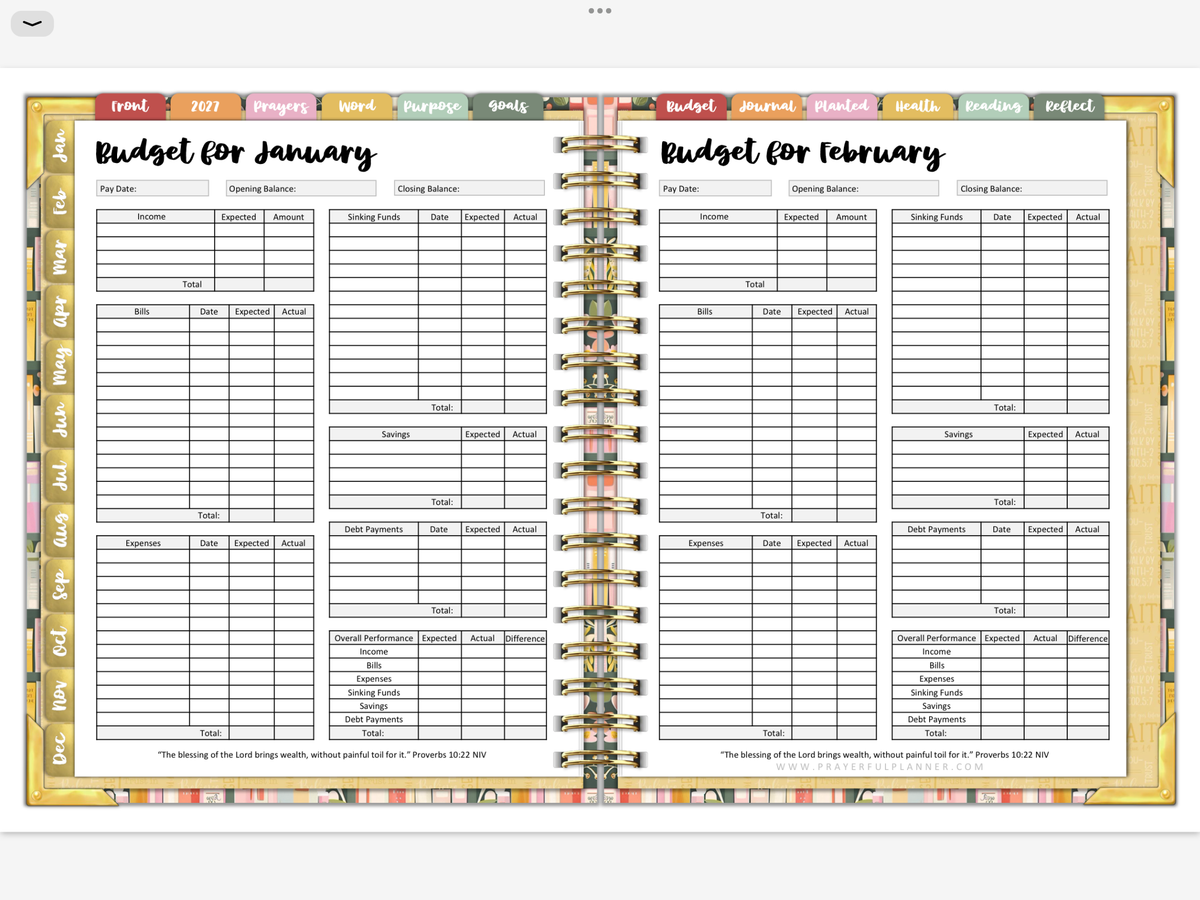 2027 Digital Planner All-In-One - Bible Bookcase