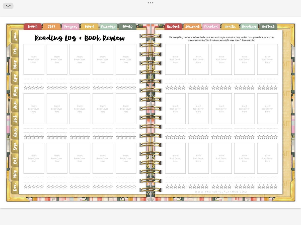 2027 Digital Planner All-In-One - Bible Bookcase