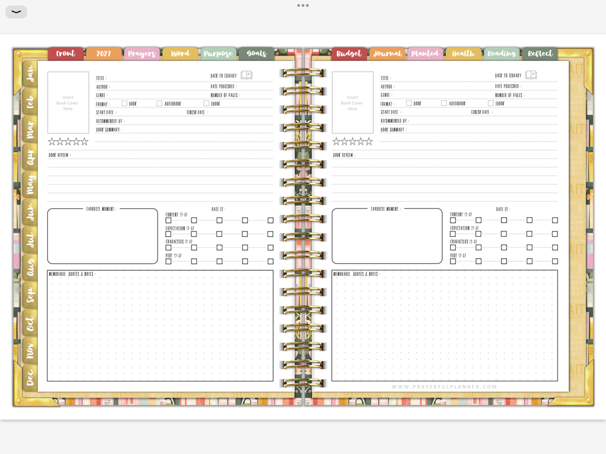 2027 Digital Planner All-In-One - Bible Bookcase