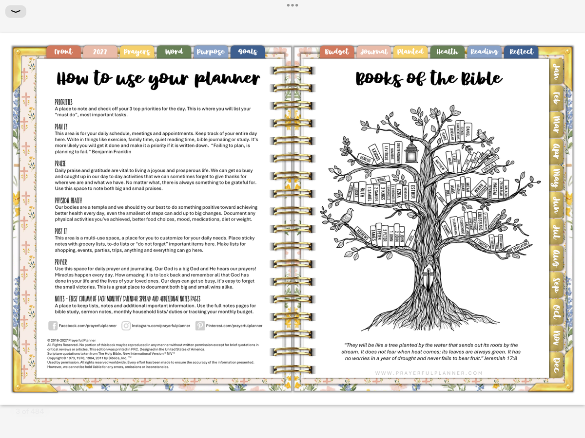 2027 Digital Planner All-In-One - Prayer Garden