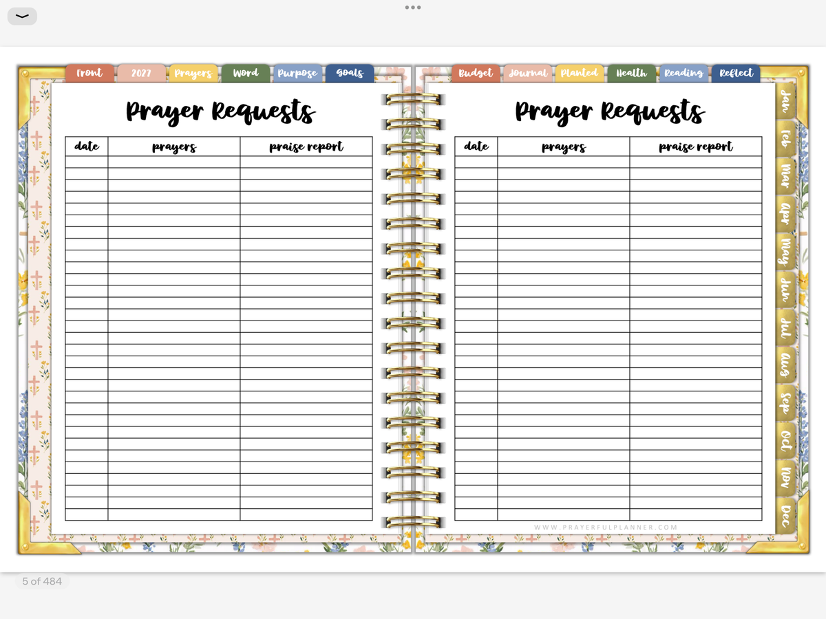 2027 Digital Planner All-In-One - Prayer Garden