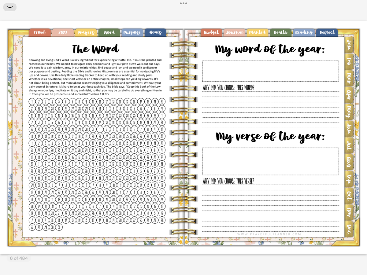2027 Digital Planner All-In-One - Prayer Garden