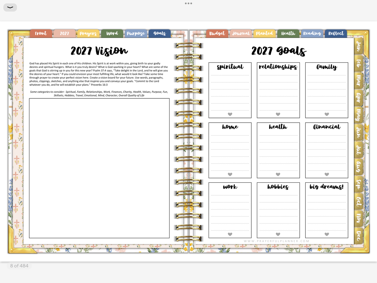 2027 Digital Planner All-In-One - Prayer Garden