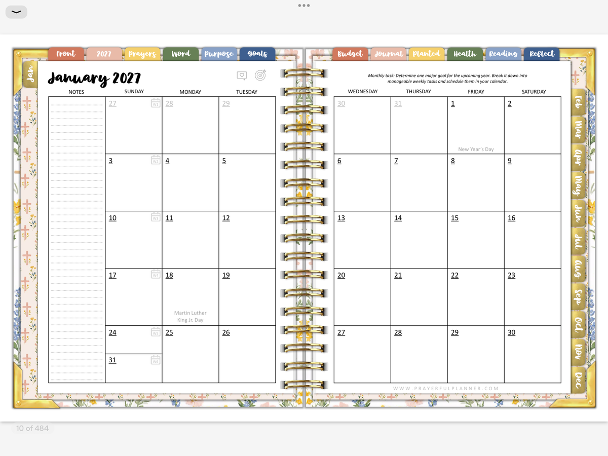 2027 Digital Planner All-In-One - Prayer Garden