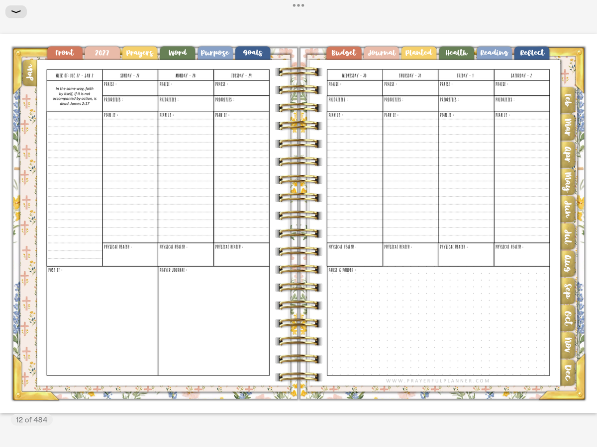2027 Digital Planner All-In-One - Prayer Garden