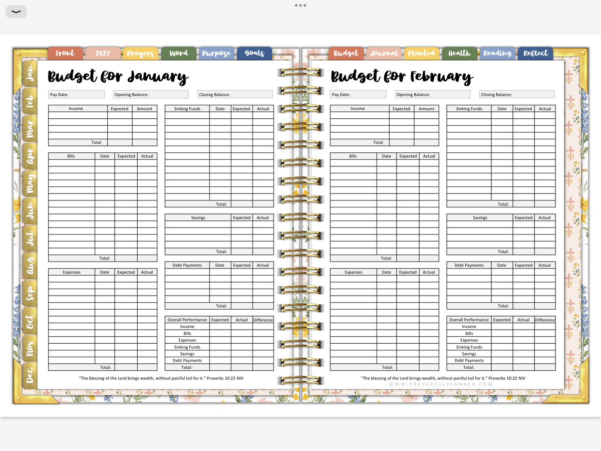 2027 Digital Planner All-In-One - Prayer Garden