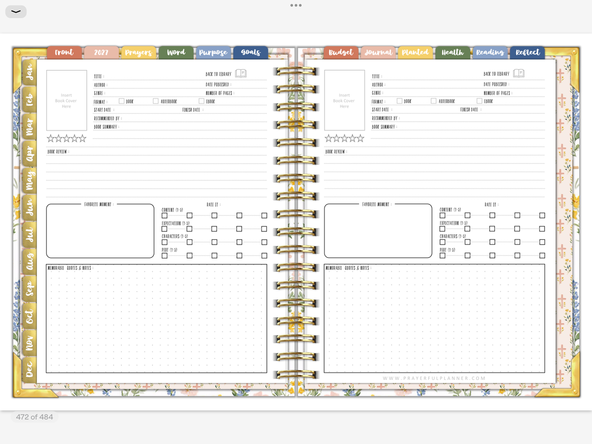 2027 Digital Planner All-In-One - Prayer Garden