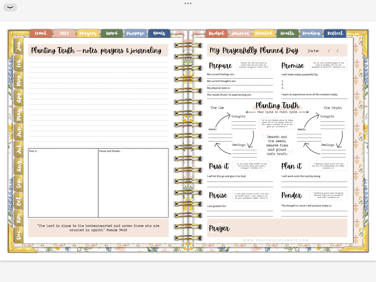 2027 Digital Planner All-In-One - Prayer Garden