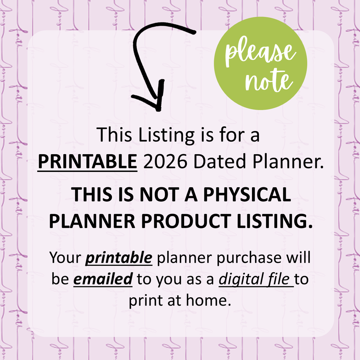 PRINTABLE 2026 Dated Planner - Soft Cover Weekly