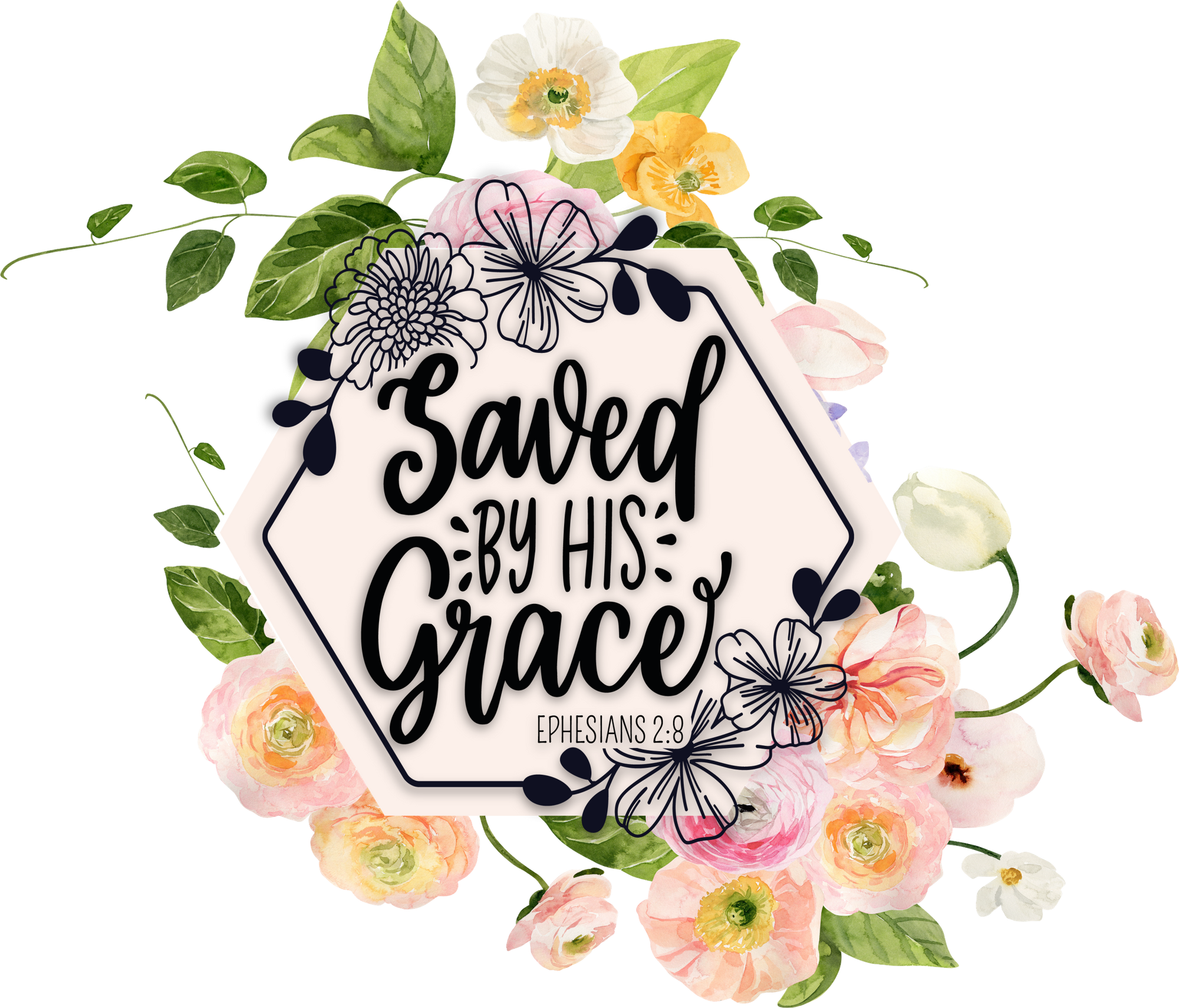 Saved by GRACE Sticker, 3x2.5 in.