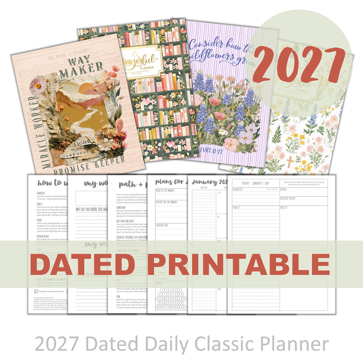 PRINTABLE 2027 Dated Planner - Classic Size