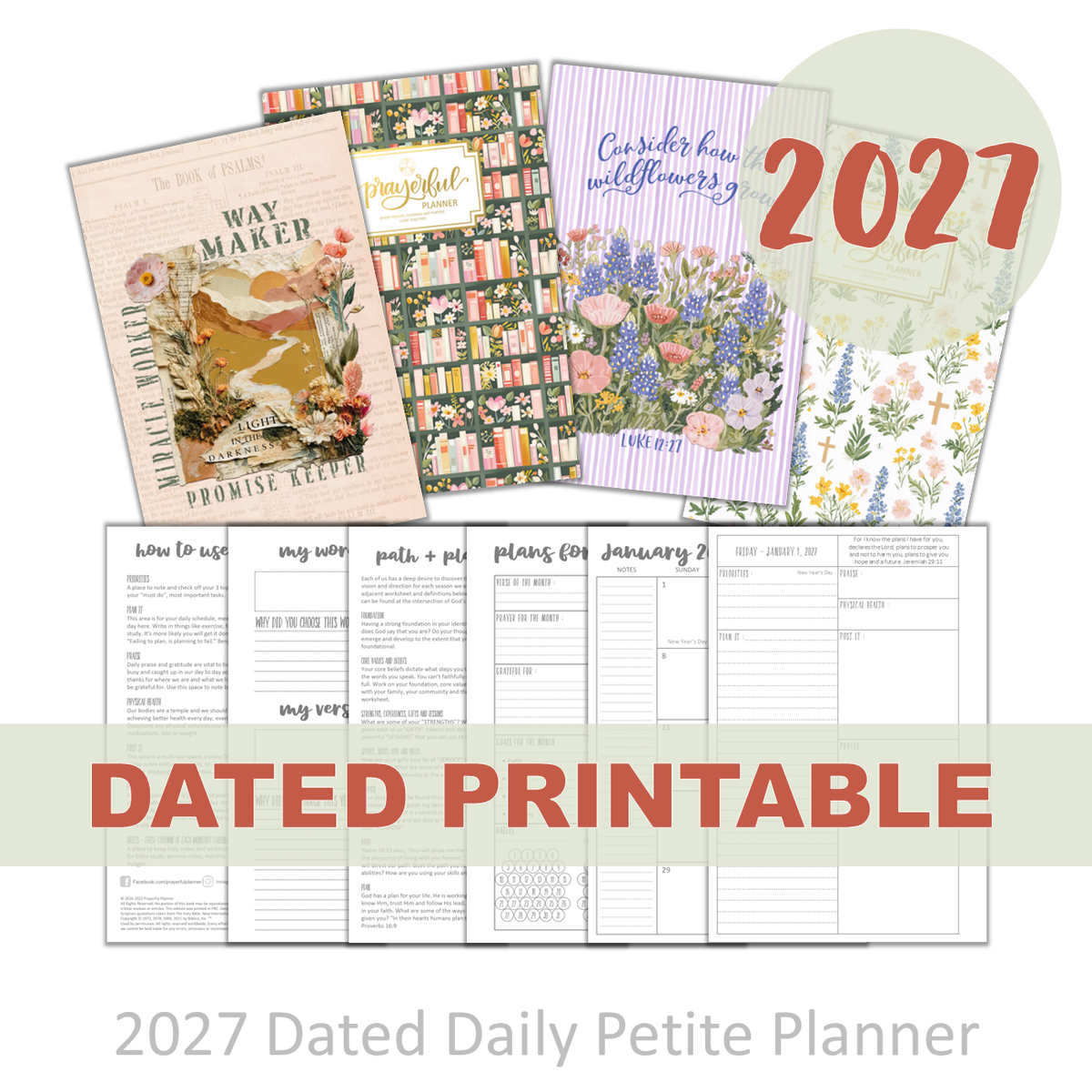 PRINTABLE 2027 Dated Planner - Petite Size
