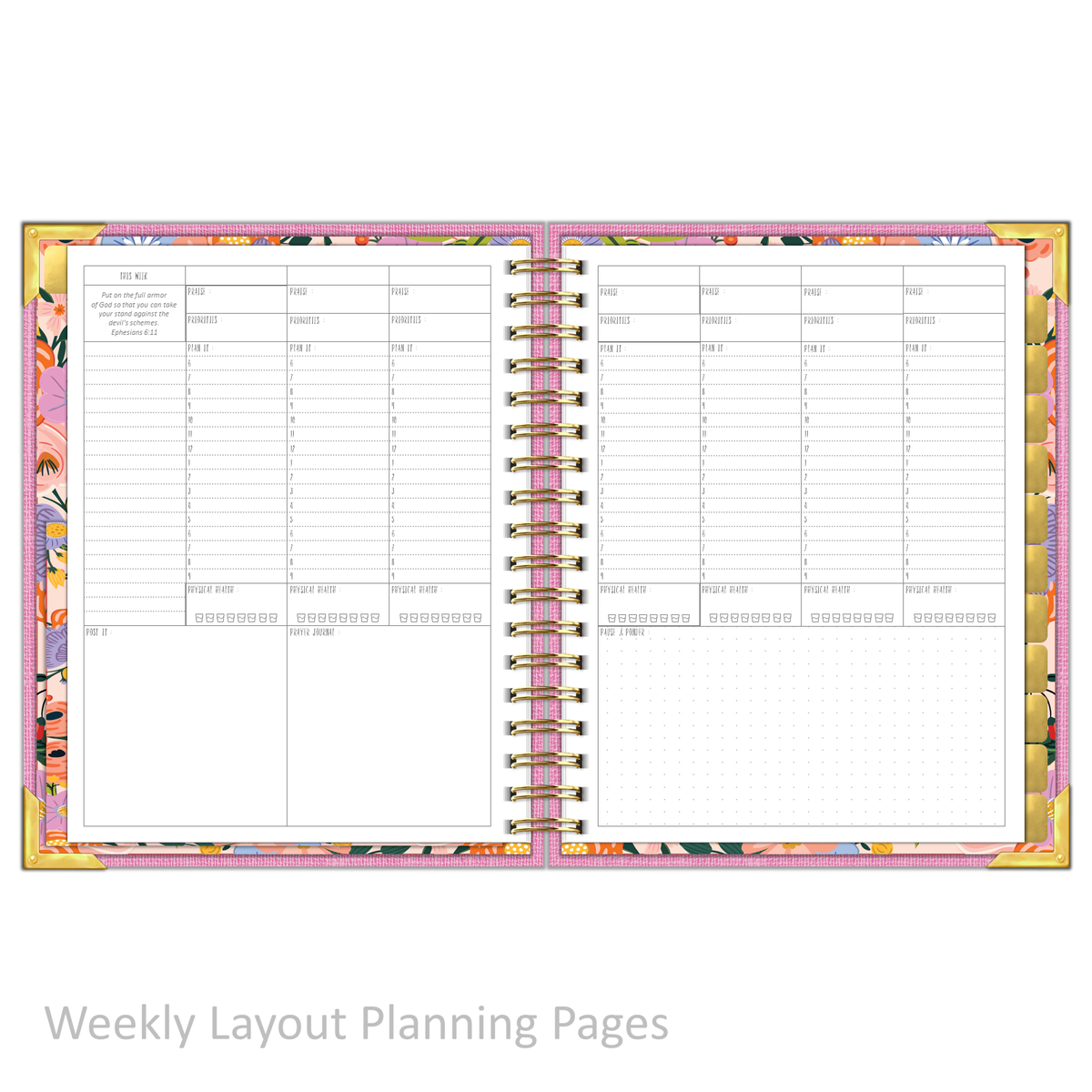 &quot;Weekly&quot; Planner - &quot;UNDATED&quot; Rose Linen