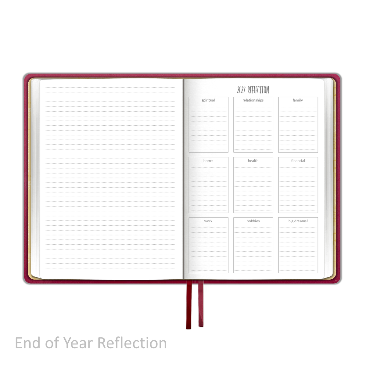 2027 "Weekly" Planner - "DATED" Soft Cover Red