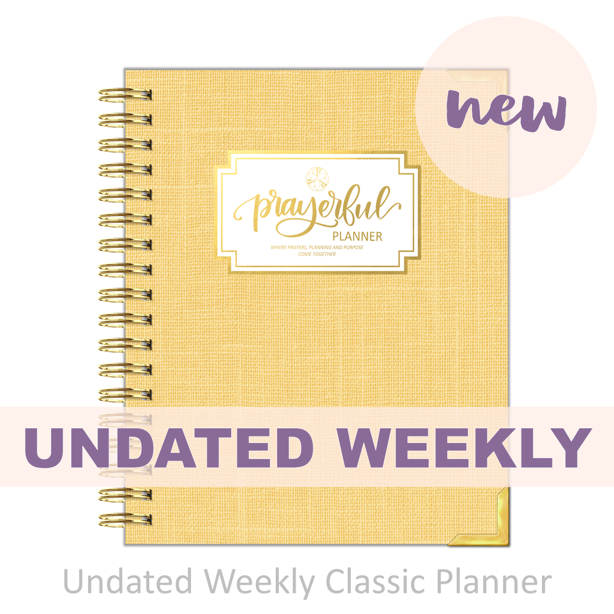 &quot;Weekly&quot; Planner - &quot;UNDATED&quot; Mustard Linen