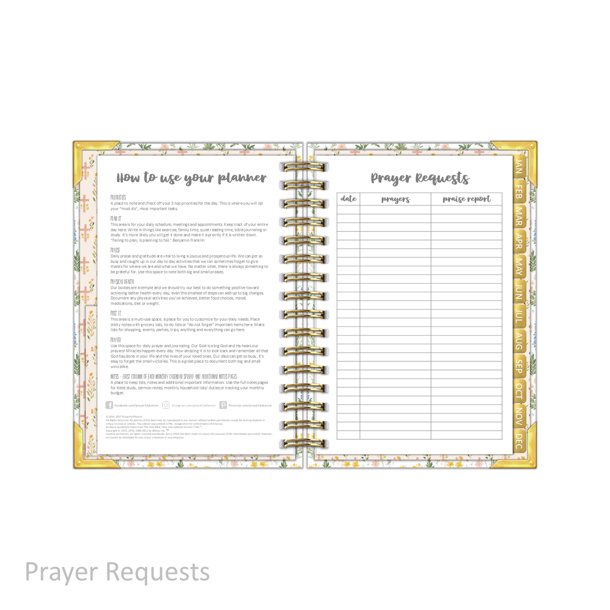 2027 "Petite" Daily Planner - "DATED" Prayer Garden
