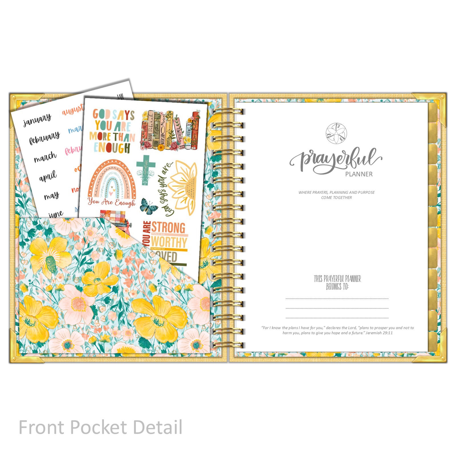 "Weekly" Planner - "UNDATED" Mustard Linen