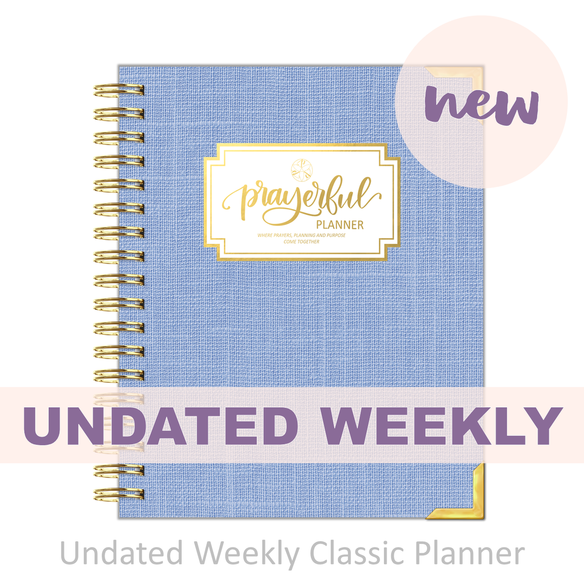 &quot;Weekly&quot; Planner - &quot;UNDATED&quot; Sky Linen