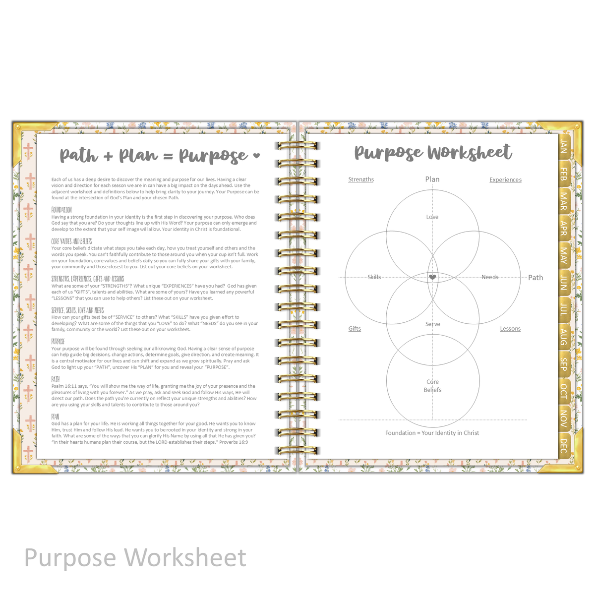 2027 "Classic" Daily Planner - "DATED" Prayer Garden