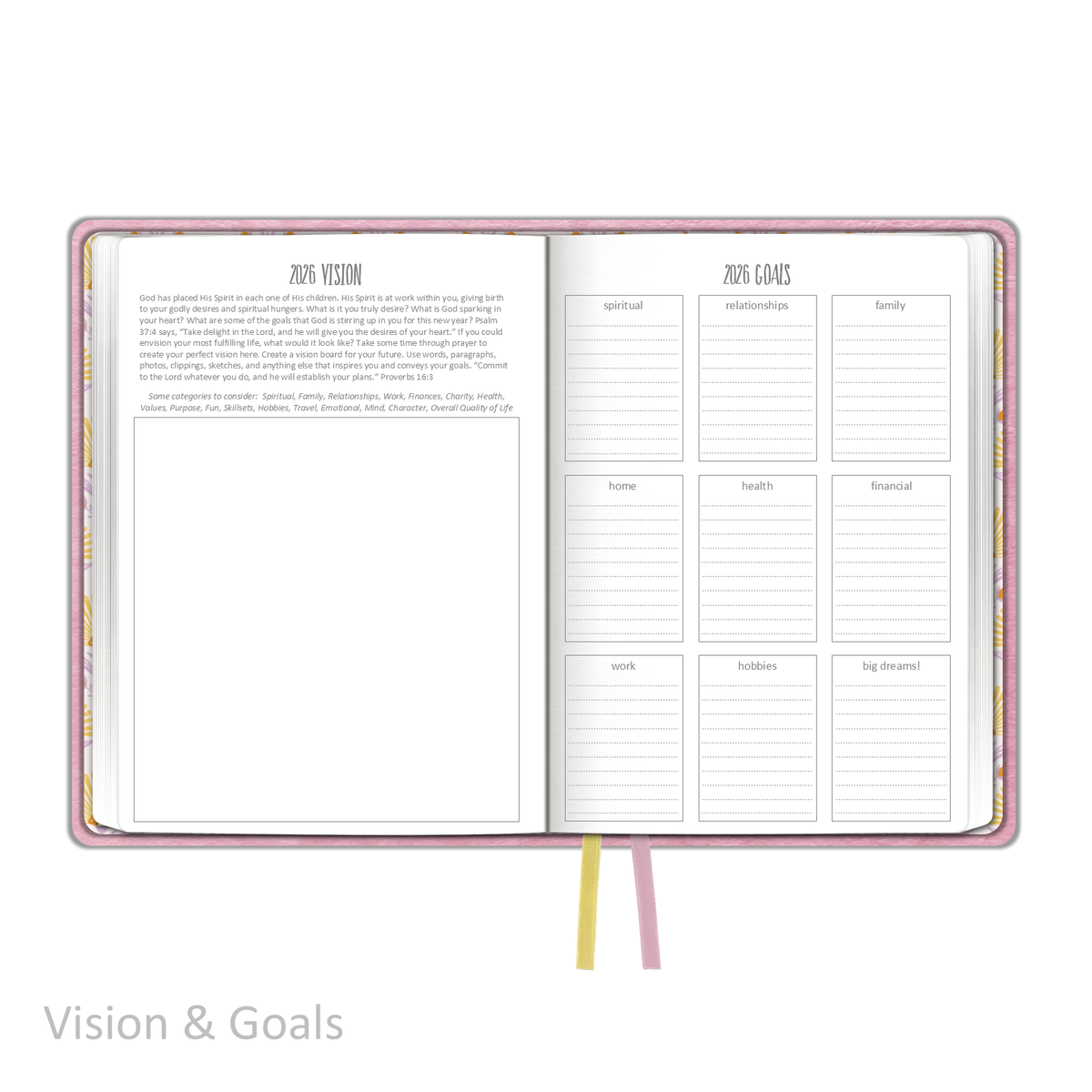 2026 &quot;Weekly&quot; Soft Cover PINK - Prayerful Planner Dated