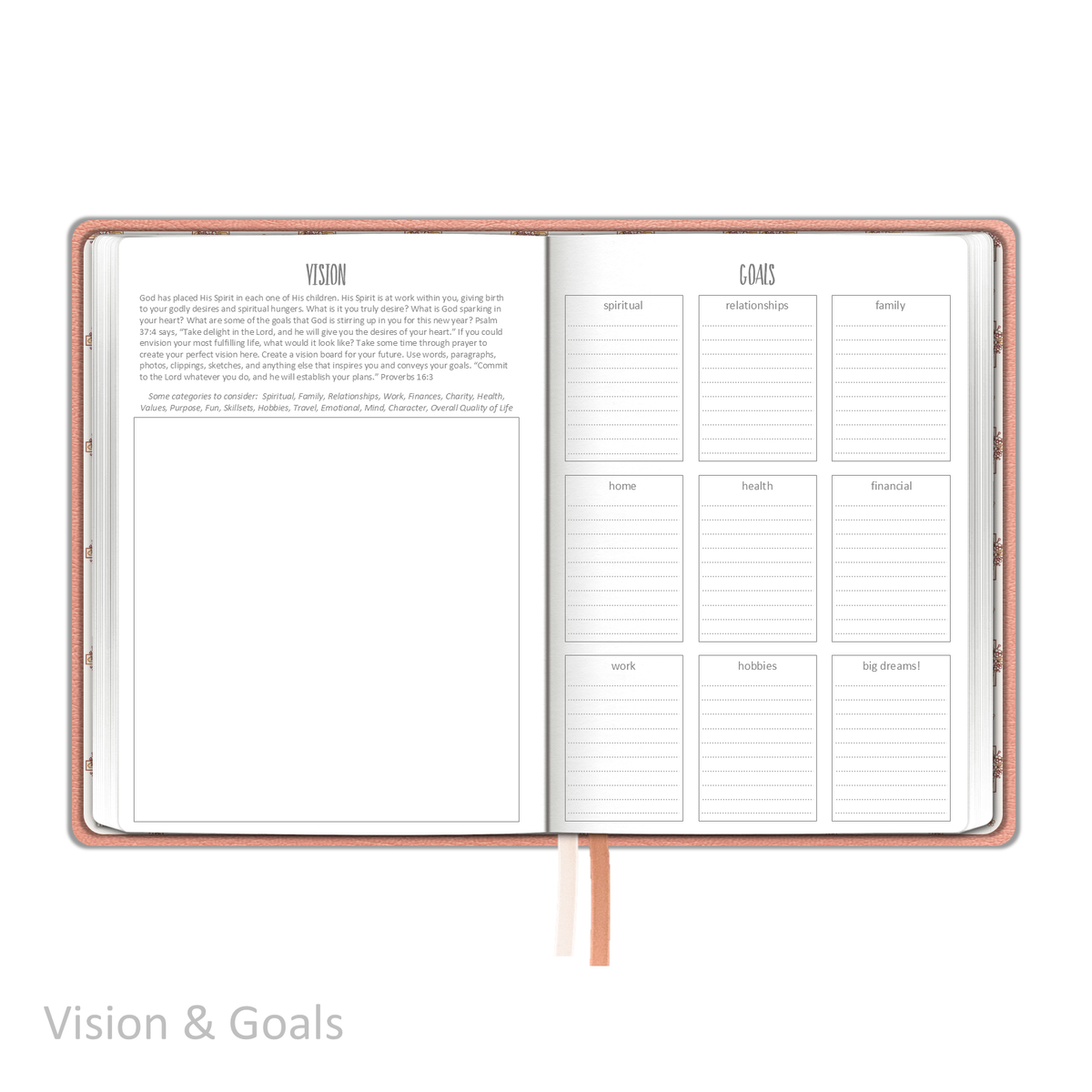 Weekly Planner - "UNDATED" Soft Cover PEACH BLOSSOM