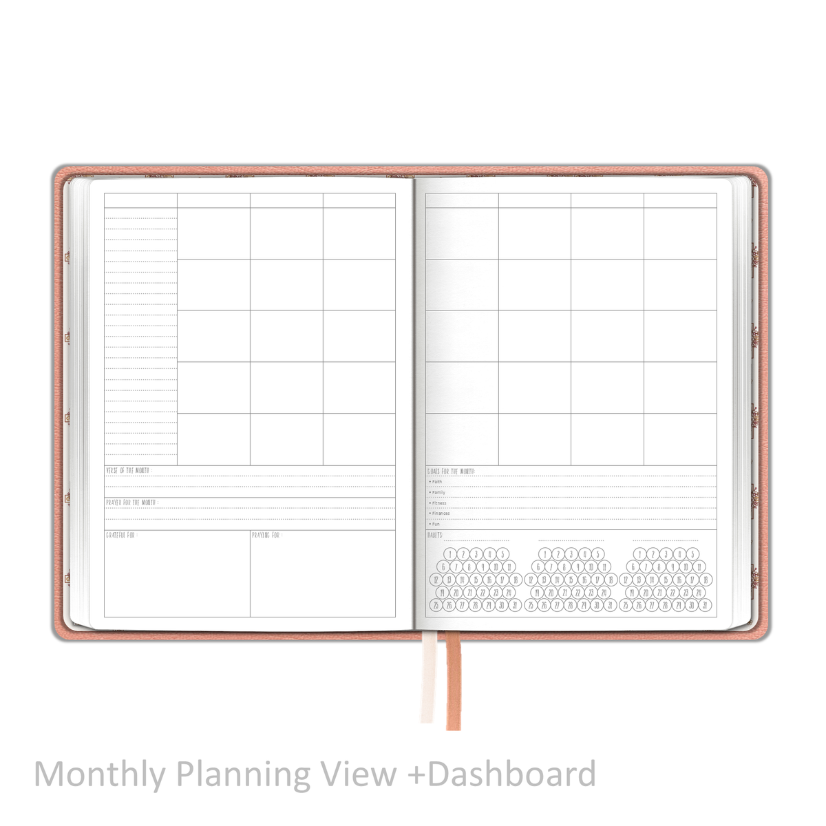 Weekly Planner - "UNDATED" Soft Cover PEACH BLOSSOM