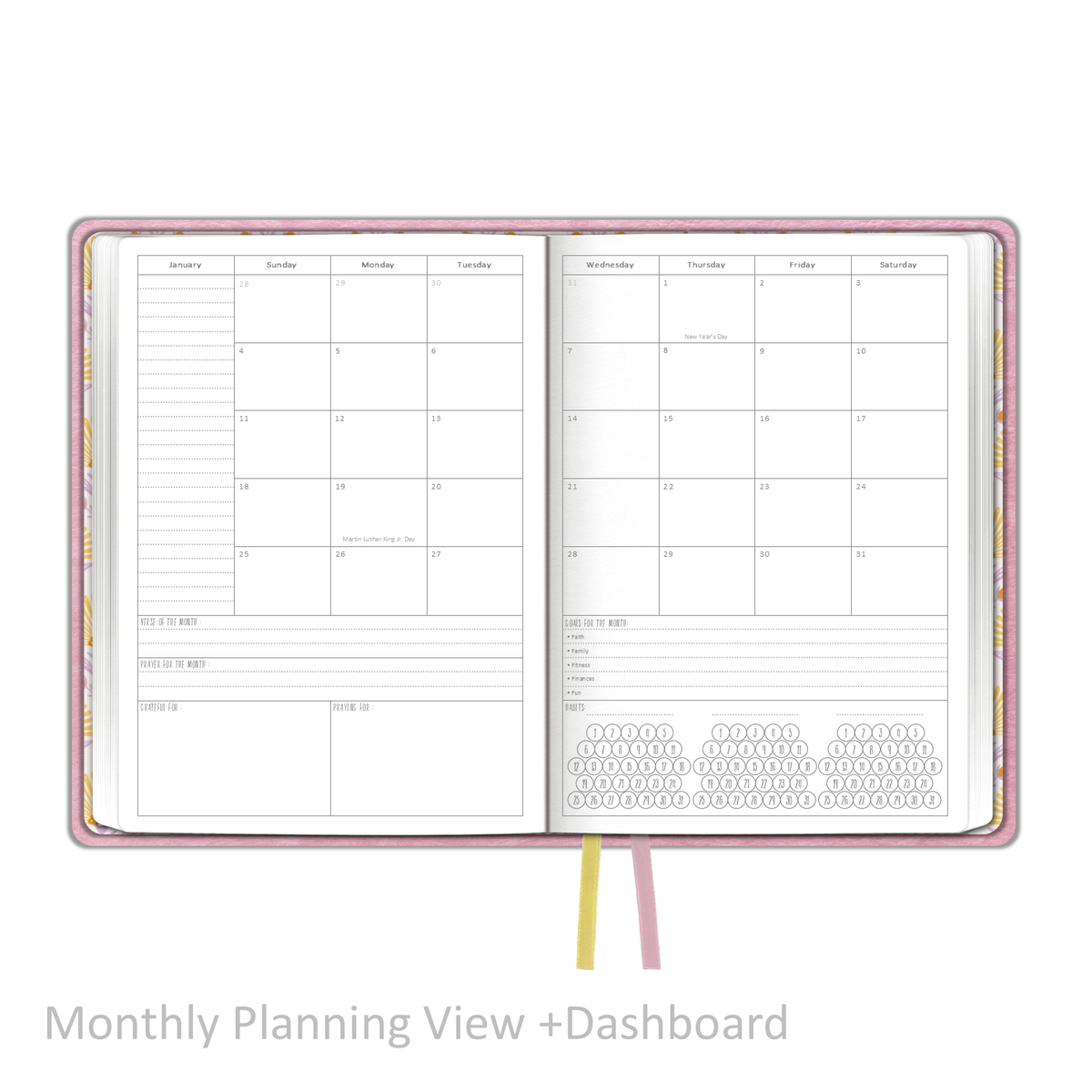 2026 &quot;Weekly&quot; Soft Cover PINK - Prayerful Planner Dated