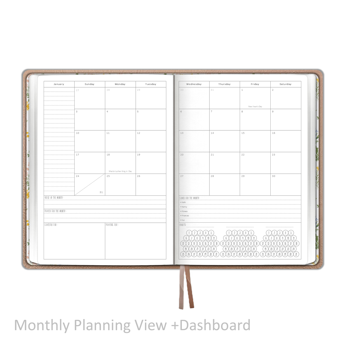 2027 "Weekly" Planner - "DATED" Soft Cover Metallic