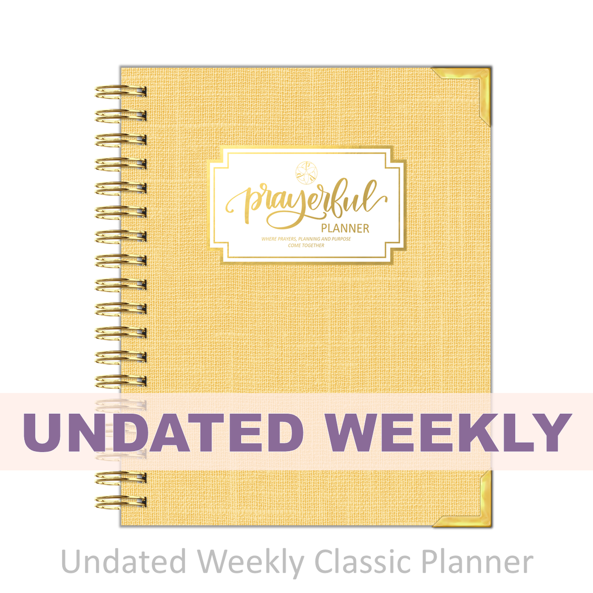 &quot;Weekly&quot; Planner - &quot;UNDATED&quot; Mustard Linen