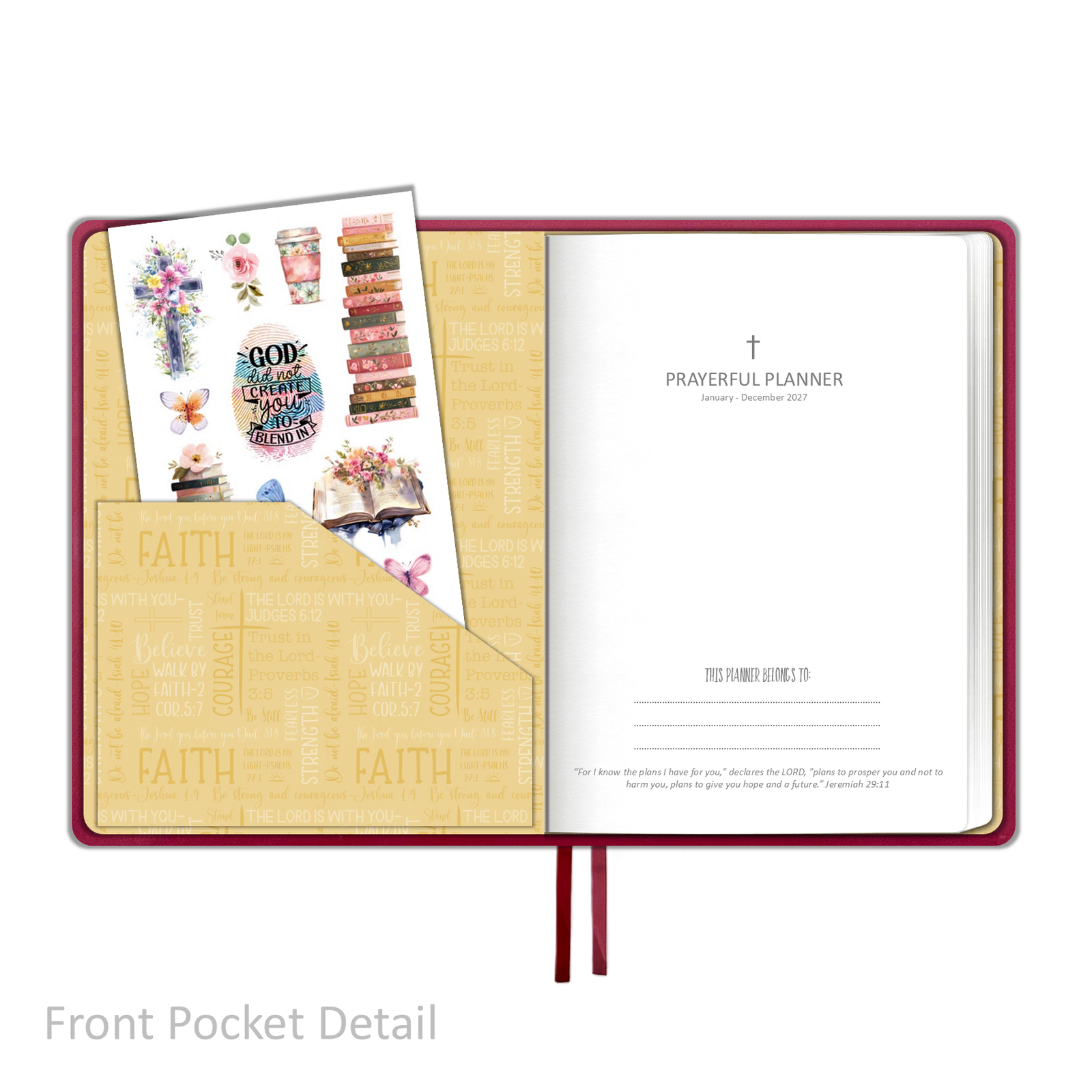 2027 "Weekly" Planner - "DATED" Soft Cover Red