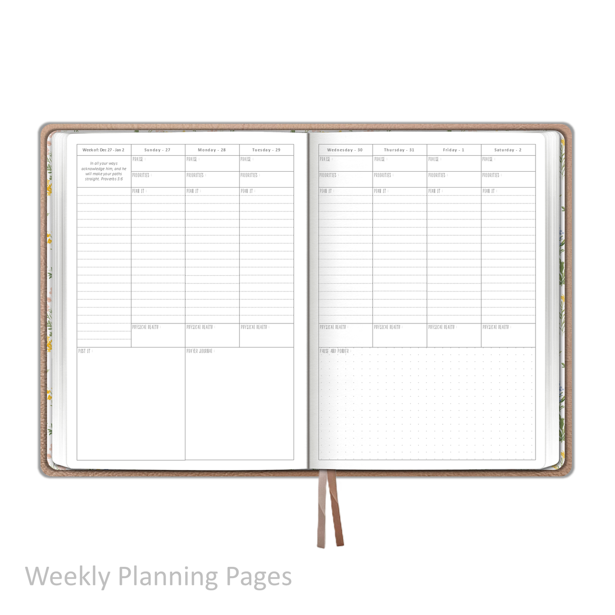 2027 "Weekly" Planner - "DATED" Soft Cover Metallic