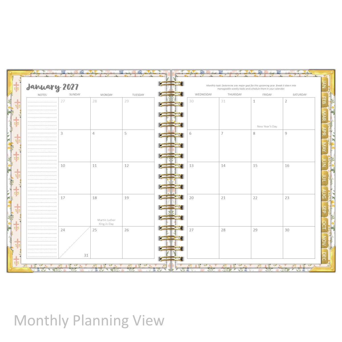 2027 "Classic" Daily Planner - "DATED" Prayer Garden