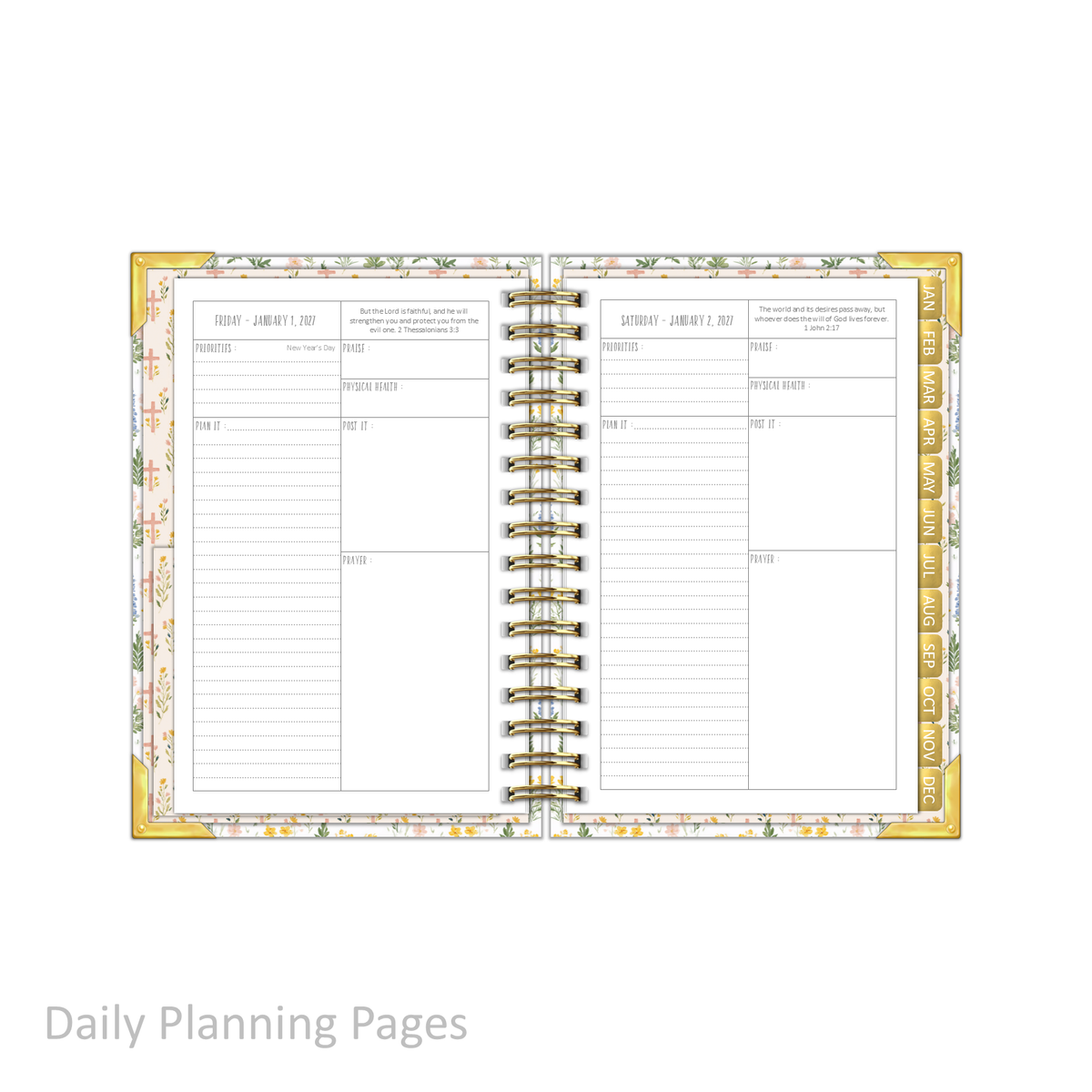 2027 "Petite" Daily Planner - "DATED" Prayer Garden