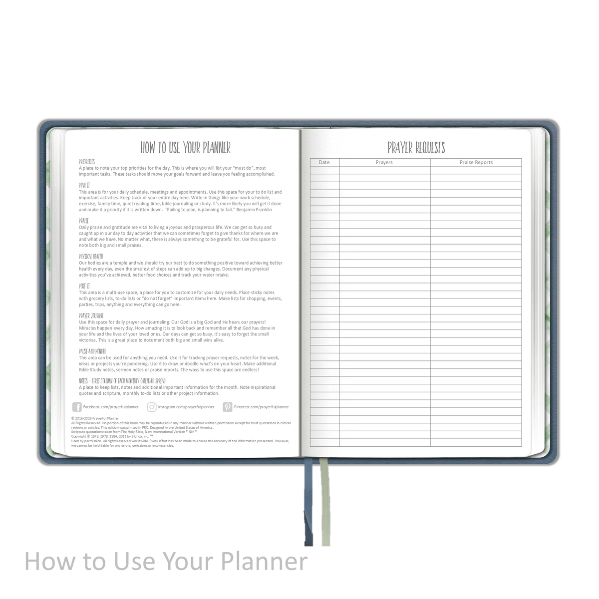 Weekly Planner - "UNDATED" Soft Cover BLUE