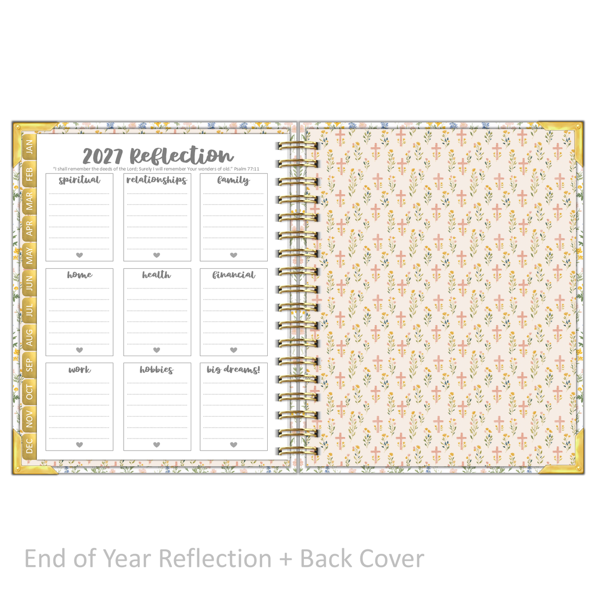 2027 "Classic" Daily Planner - "DATED" Prayer Garden