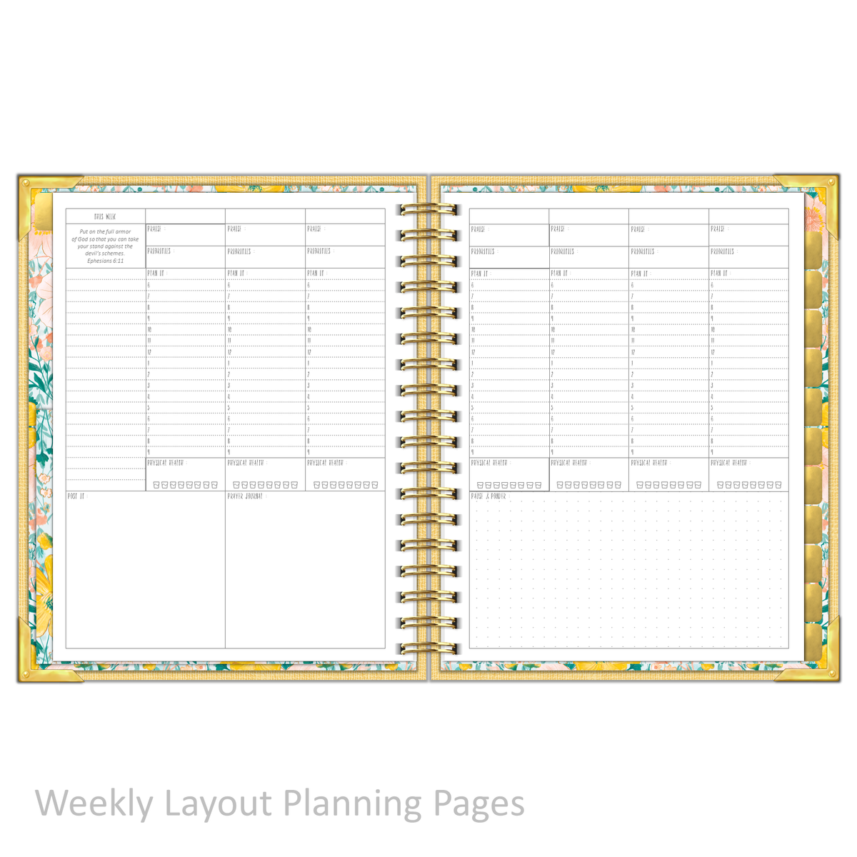 &quot;Weekly&quot; Planner - &quot;UNDATED&quot; Mustard Linen