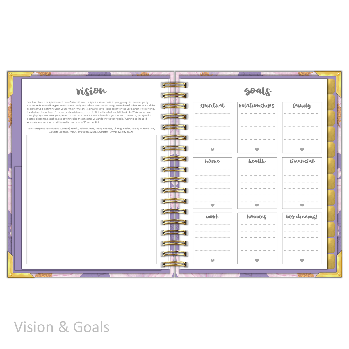 Daily Planner - &quot;UNDATED&quot; Luminant Lilac