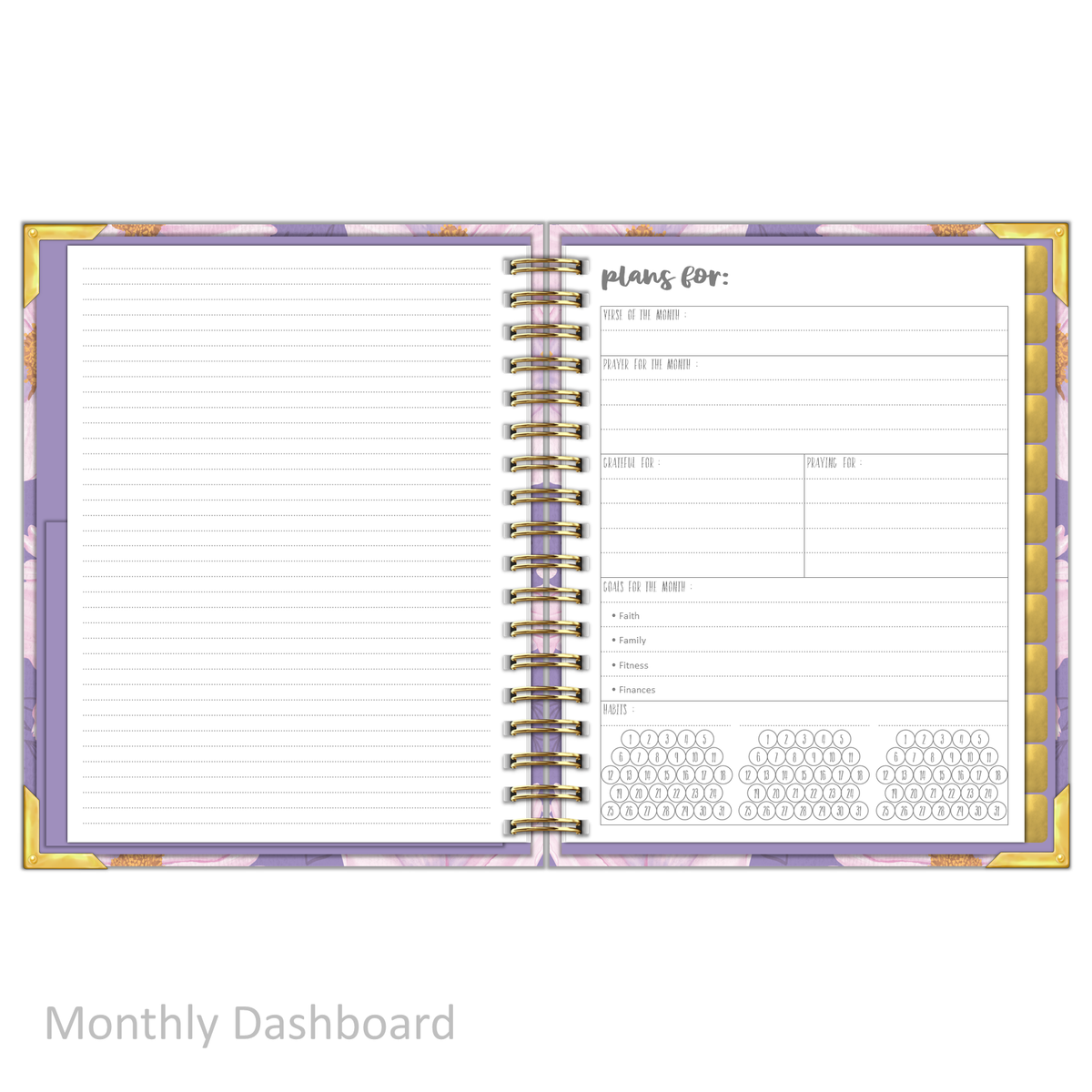 Daily Planner - &quot;UNDATED&quot; Luminant Lilac