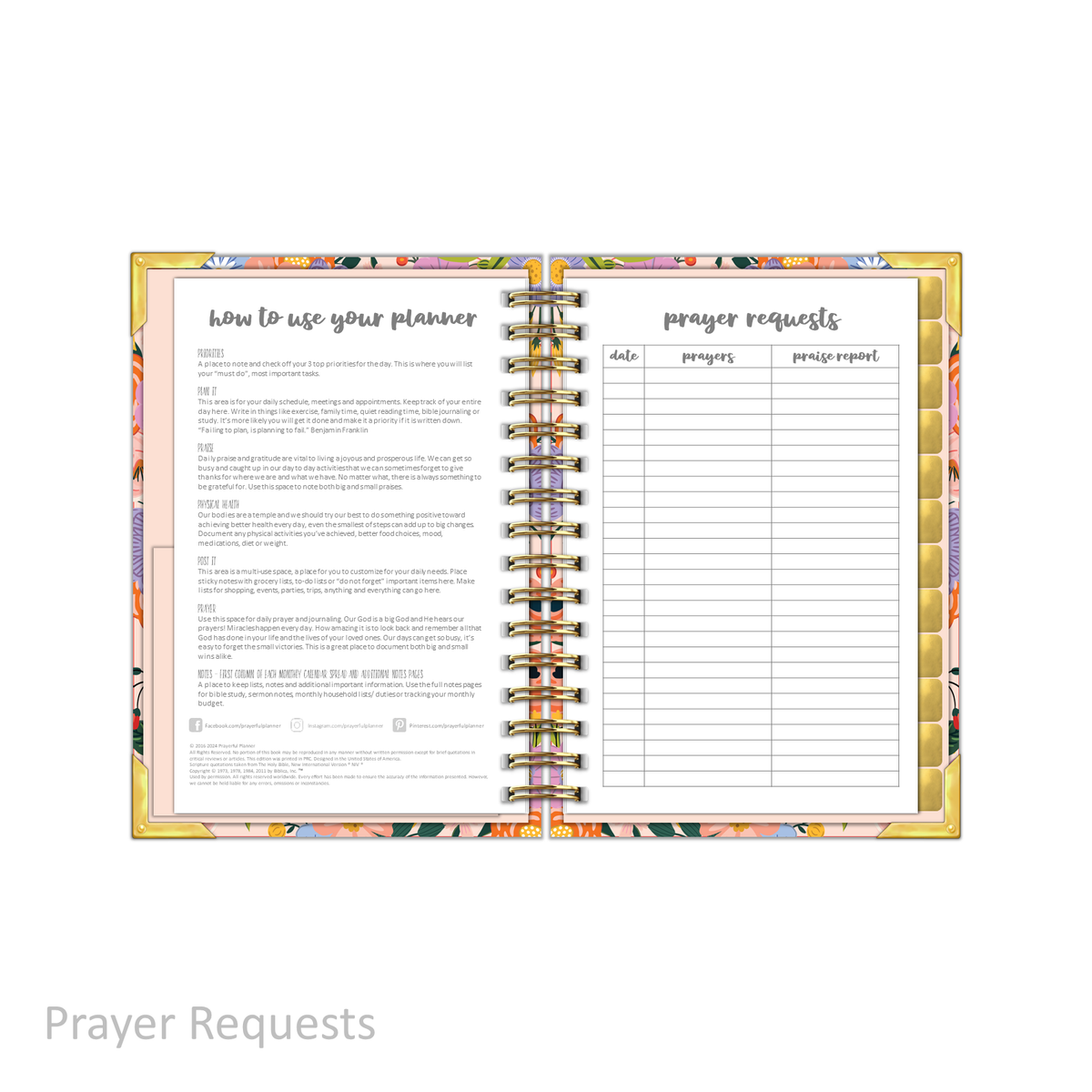 &quot;Petite&quot; Prayerful Planner - &quot;UNDATED&quot; Radiant Rose