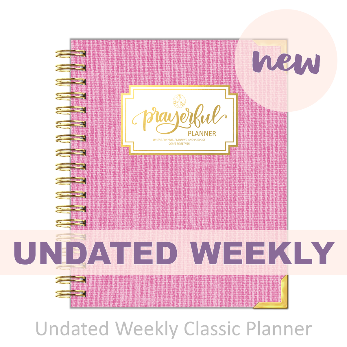 &quot;Weekly&quot; Planner - &quot;UNDATED&quot; Rose Linen
