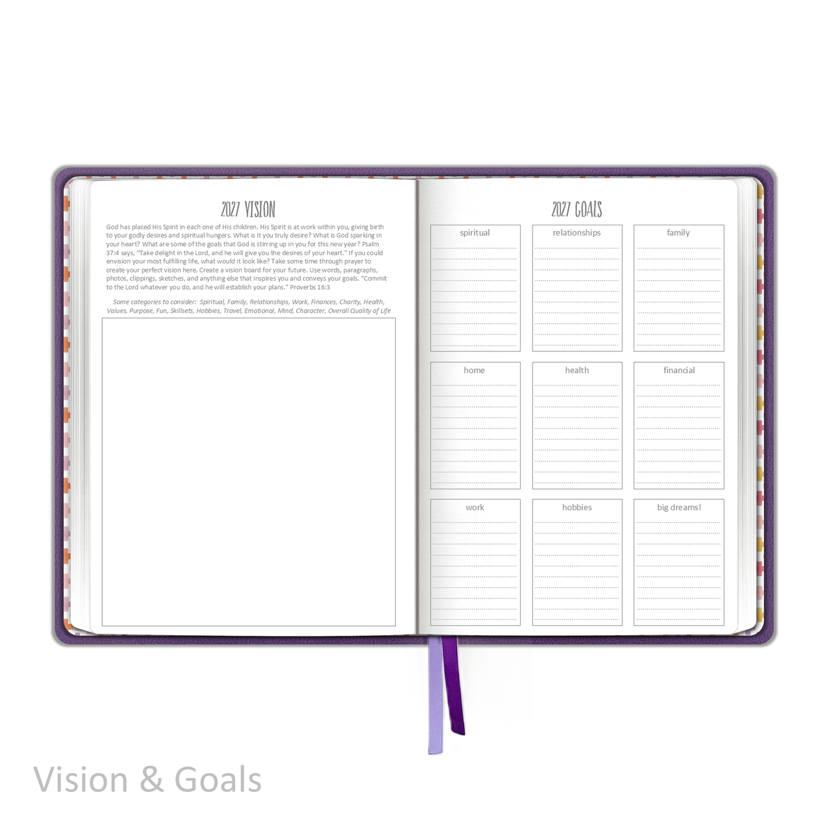 2027 "Weekly" Planner - "DATED" Soft Cover Purple