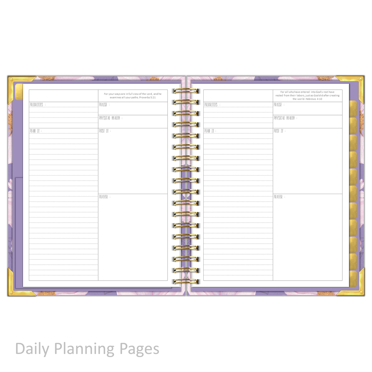 Daily Planner - &quot;UNDATED&quot; Luminant Lilac